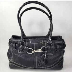 Coach Pebbled Leather Hampton Satchel